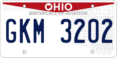 OH license plate GKM3202