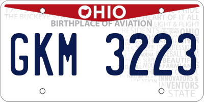 OH license plate GKM3223