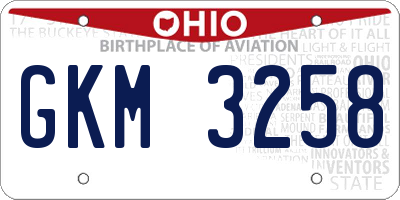 OH license plate GKM3258