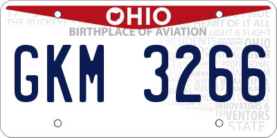 OH license plate GKM3266