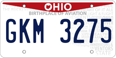 OH license plate GKM3275