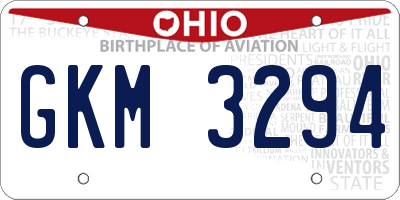 OH license plate GKM3294