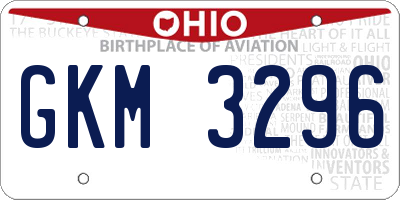 OH license plate GKM3296