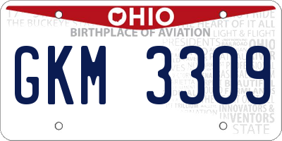 OH license plate GKM3309