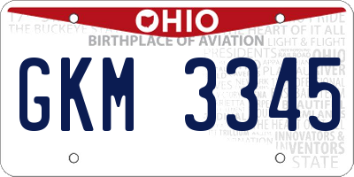 OH license plate GKM3345