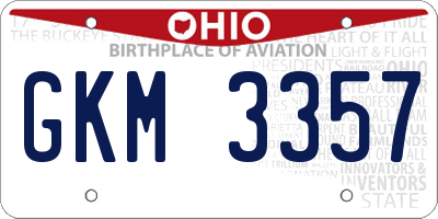 OH license plate GKM3357