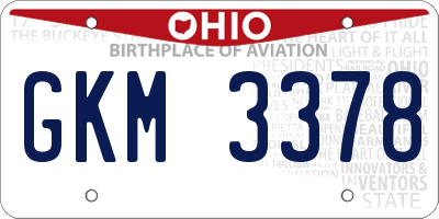 OH license plate GKM3378