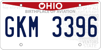 OH license plate GKM3396