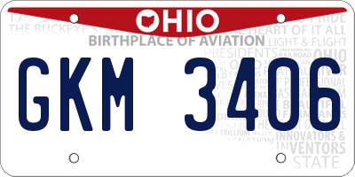 OH license plate GKM3406