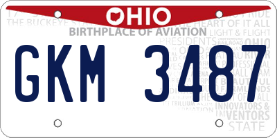 OH license plate GKM3487