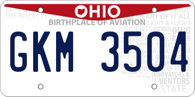 OH license plate GKM3504