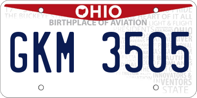 OH license plate GKM3505