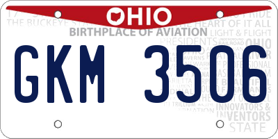 OH license plate GKM3506