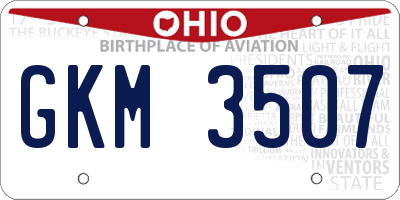 OH license plate GKM3507