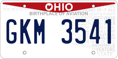 OH license plate GKM3541