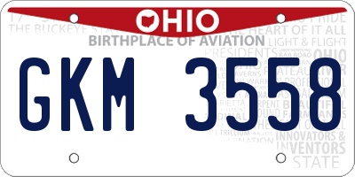 OH license plate GKM3558