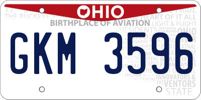 OH license plate GKM3596