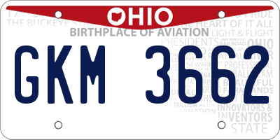 OH license plate GKM3662