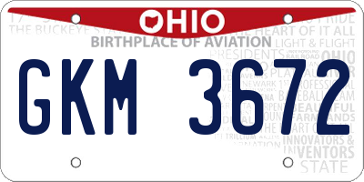 OH license plate GKM3672