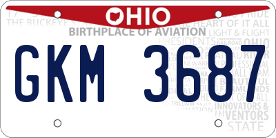 OH license plate GKM3687