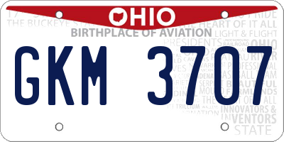 OH license plate GKM3707