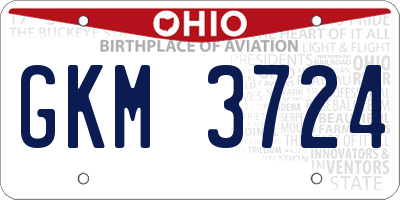 OH license plate GKM3724