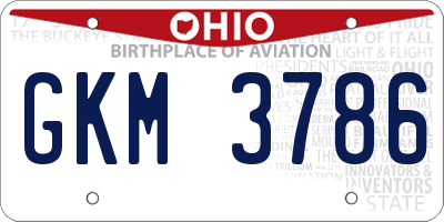 OH license plate GKM3786