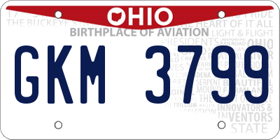 OH license plate GKM3799