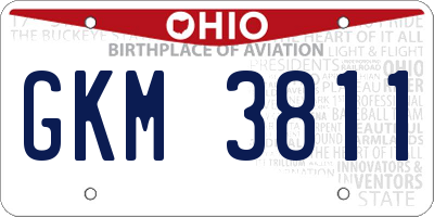 OH license plate GKM3811