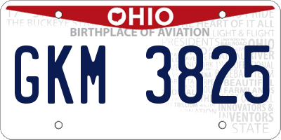 OH license plate GKM3825