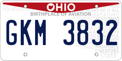 OH license plate GKM3832