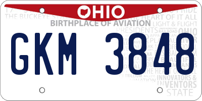 OH license plate GKM3848