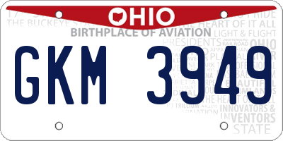 OH license plate GKM3949