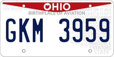 OH license plate GKM3959
