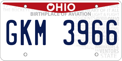 OH license plate GKM3966