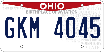 OH license plate GKM4045
