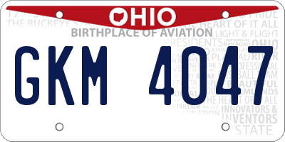 OH license plate GKM4047