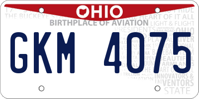 OH license plate GKM4075
