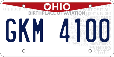 OH license plate GKM4100