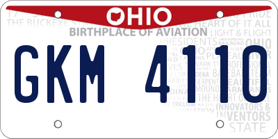 OH license plate GKM4110