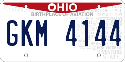 OH license plate GKM4144