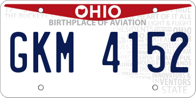 OH license plate GKM4152