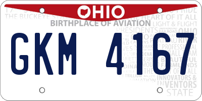 OH license plate GKM4167
