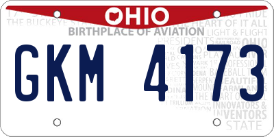 OH license plate GKM4173