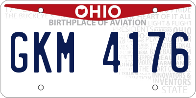 OH license plate GKM4176