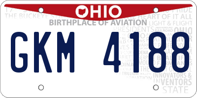 OH license plate GKM4188