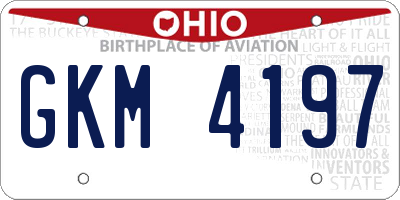 OH license plate GKM4197