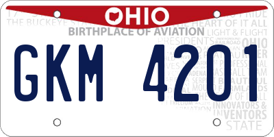 OH license plate GKM4201