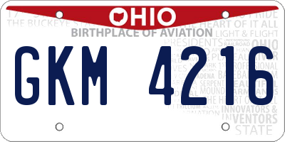 OH license plate GKM4216