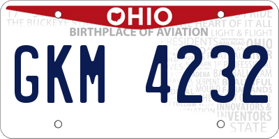 OH license plate GKM4232
